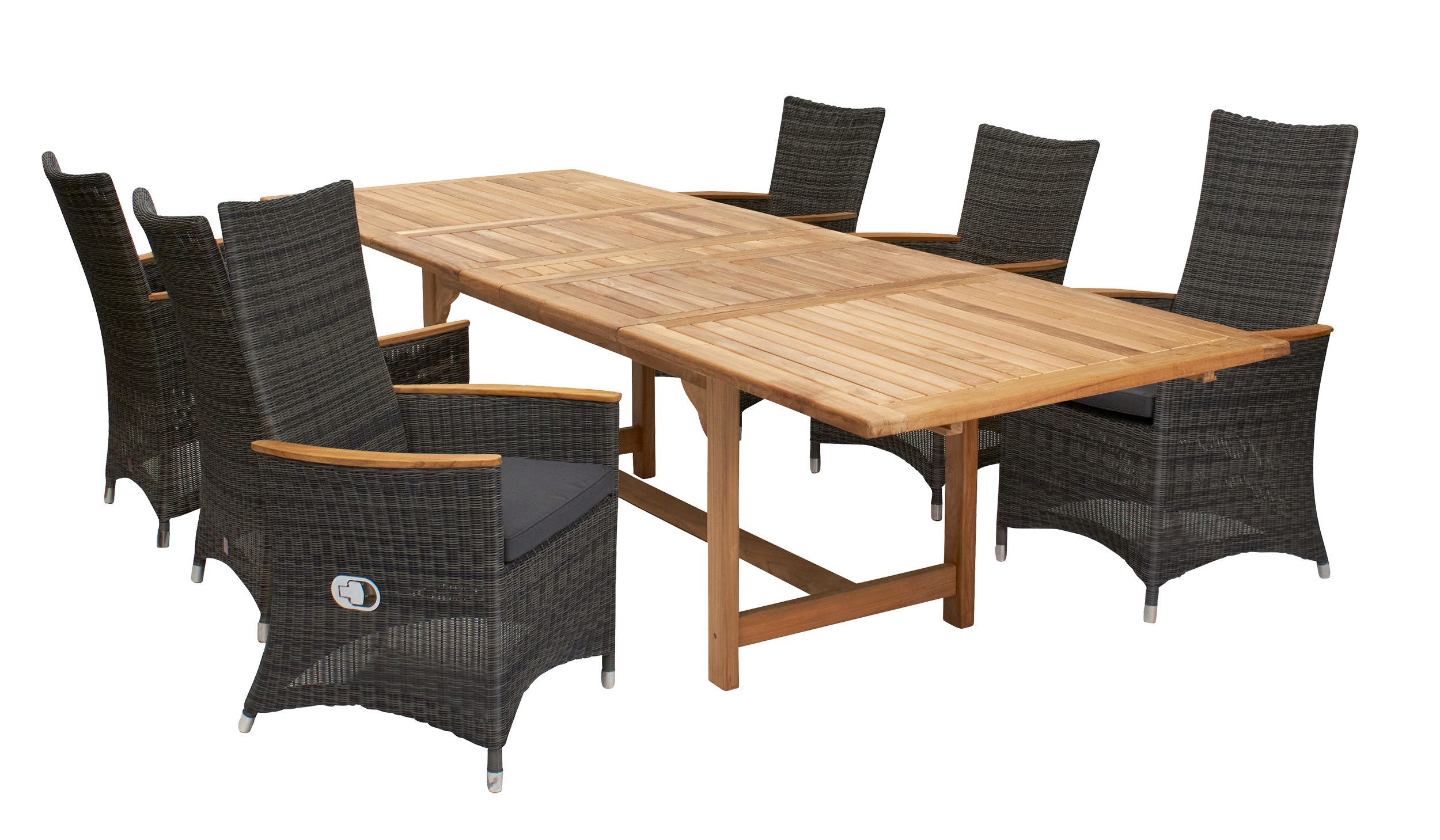 LC Garden »Chelsea« Teak Dining Set II Sitzgruppe Gartenset grau