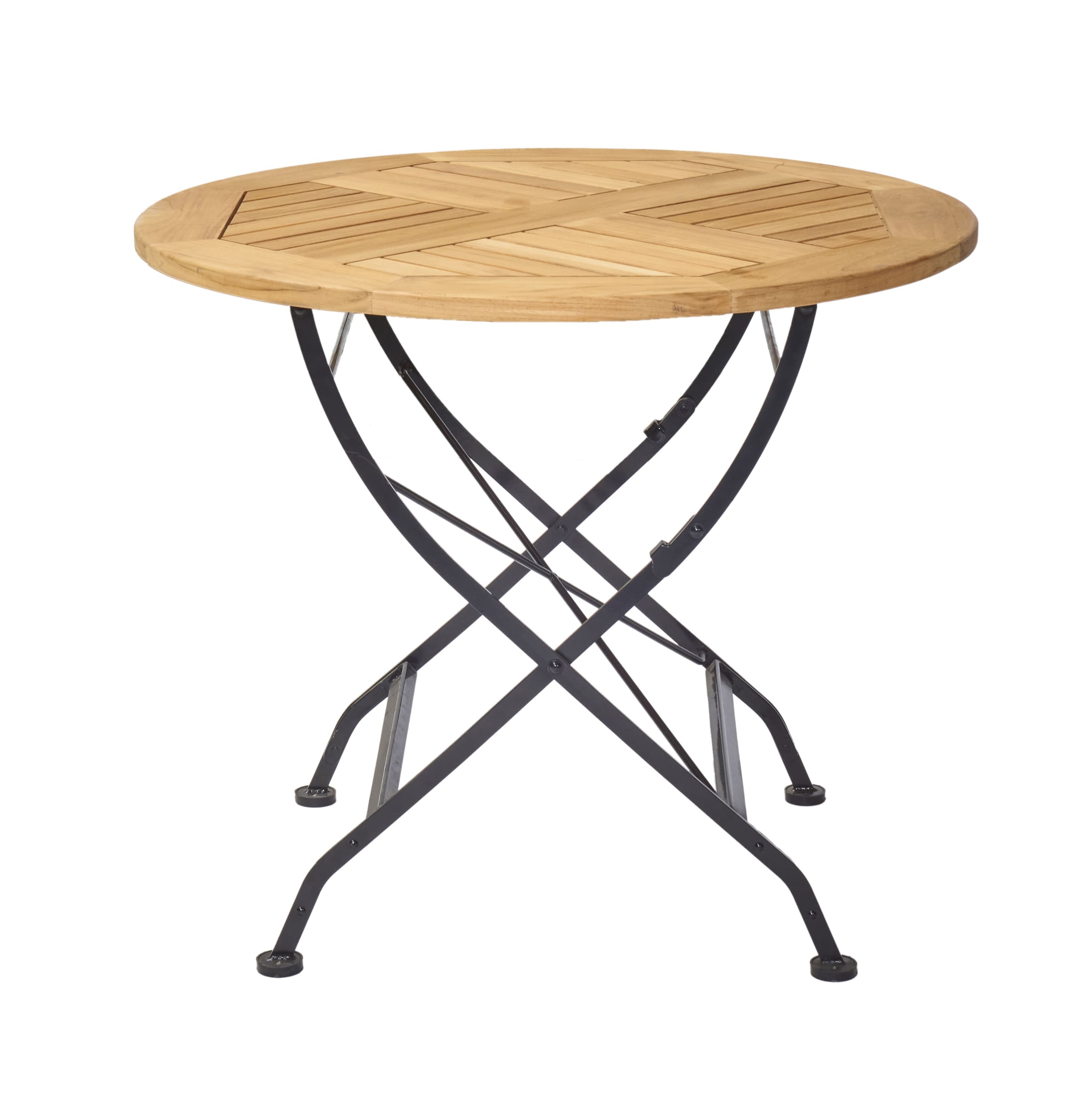 LC Garden »Wimbledon« Esstisch rund Ø90cm FSC Teakholz Stahlgestell