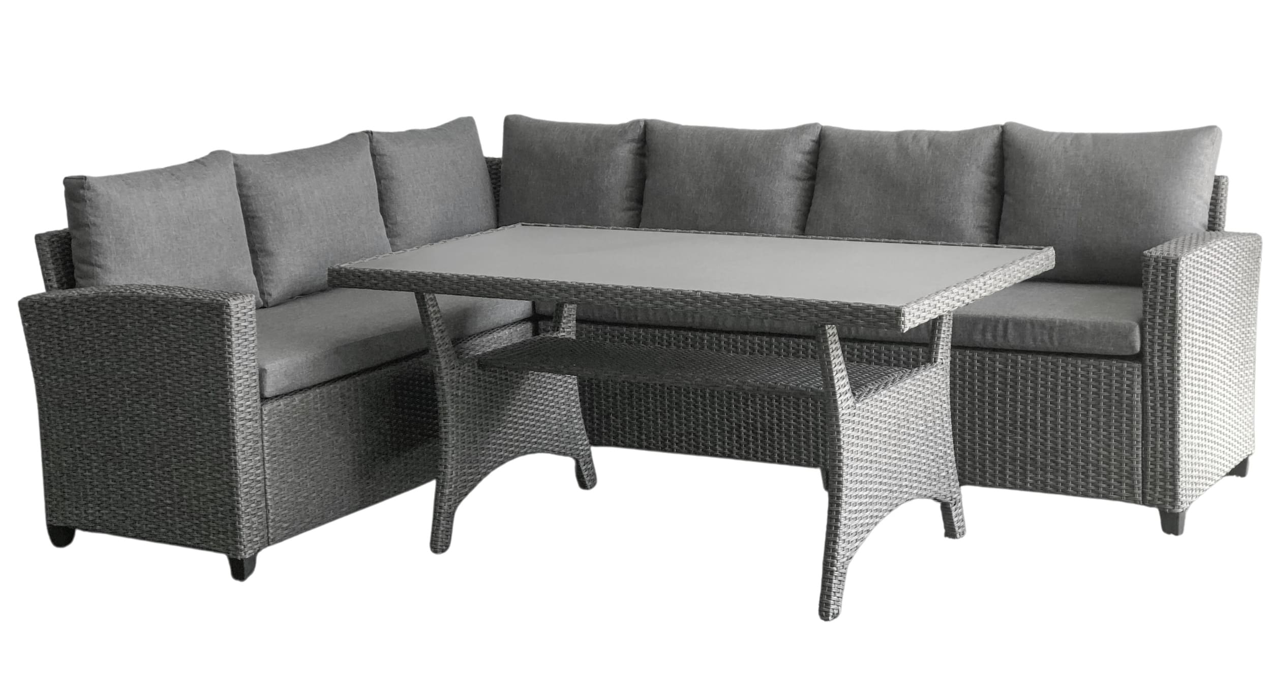 LC Garden »Rimino« Speiselounge Set grau-mix Sitzgruppe 3-tlg. Loungeecke Sitzgarnitur