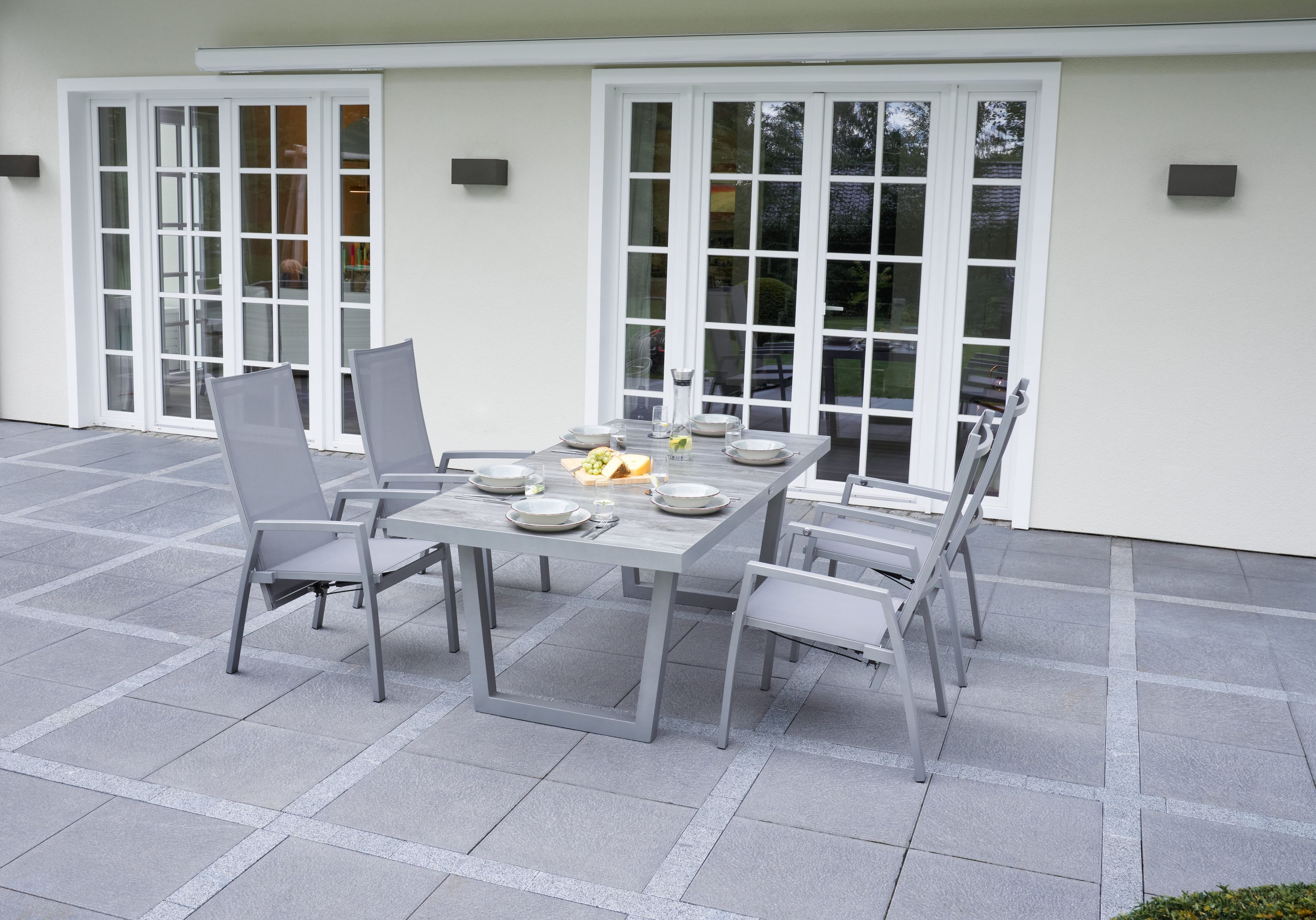 LC Garden »Bondino« Dining Set I Sitzgruppe Gartenset silber