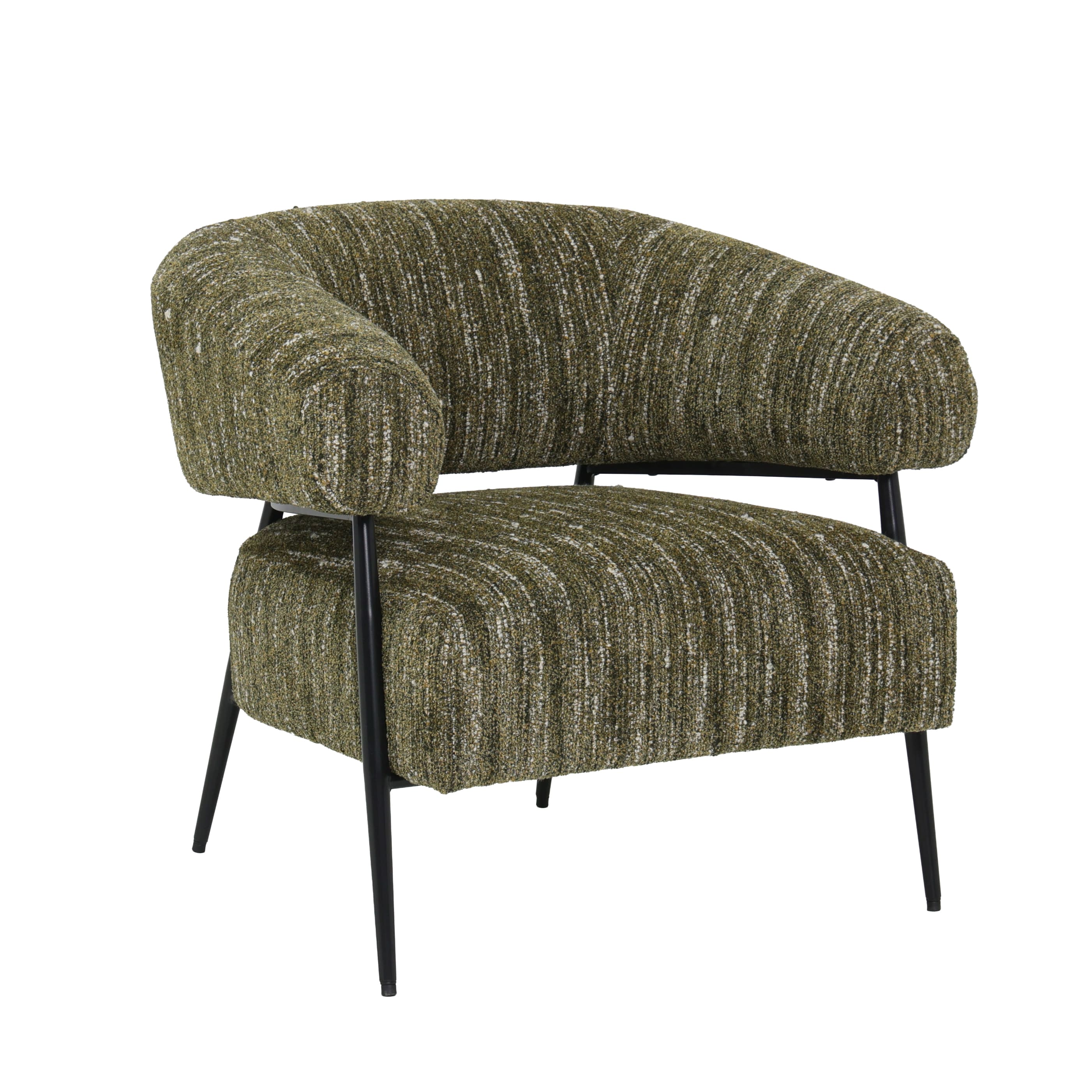 LC Home Sessel »Soho« Webstoff grün – Polstersessel, Loungesessel & Armlehnsessel mit schwarzem Metallgestell