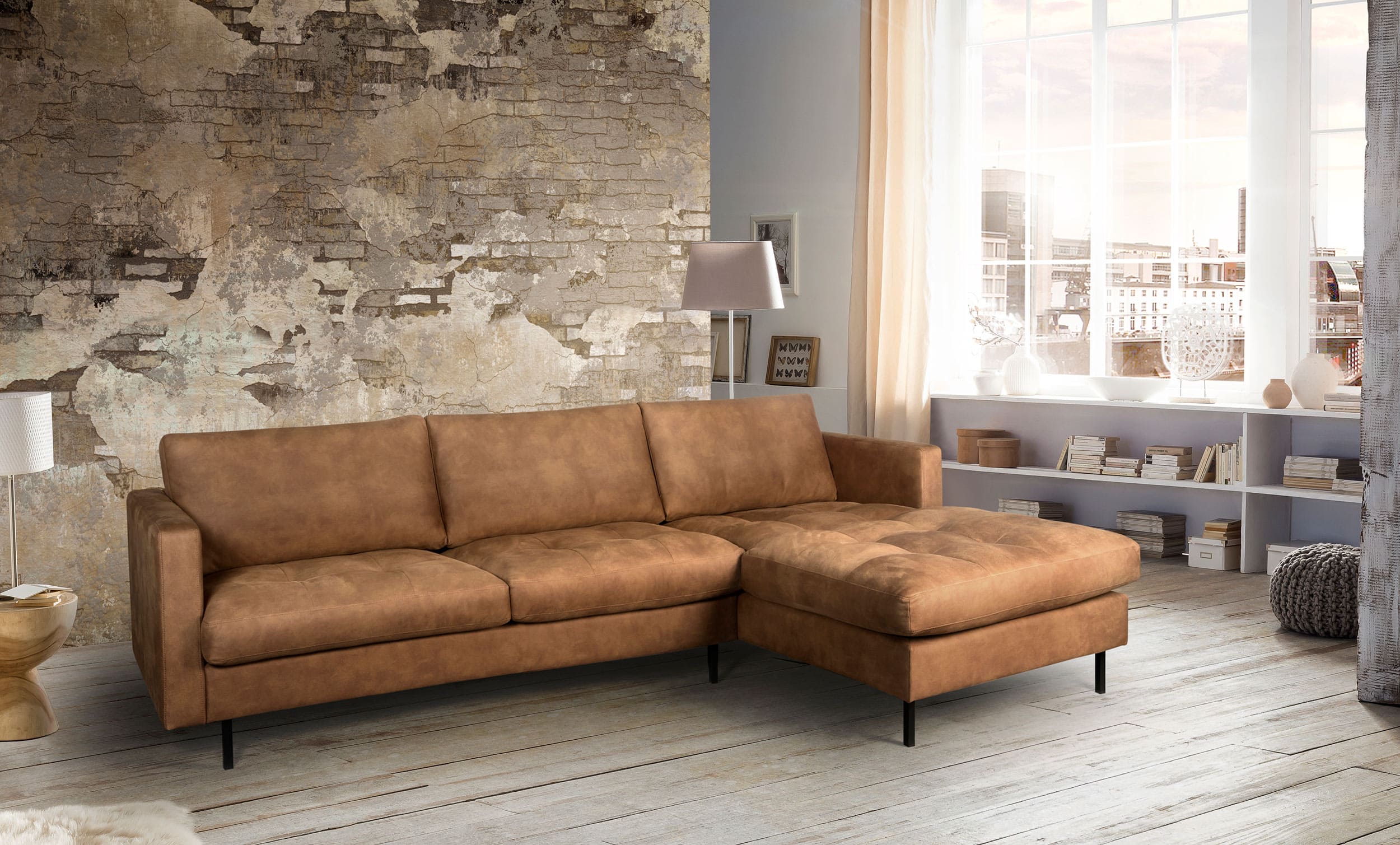 LC Home Ecksofa »Manhatten« Lederoptik 282x175x83cm