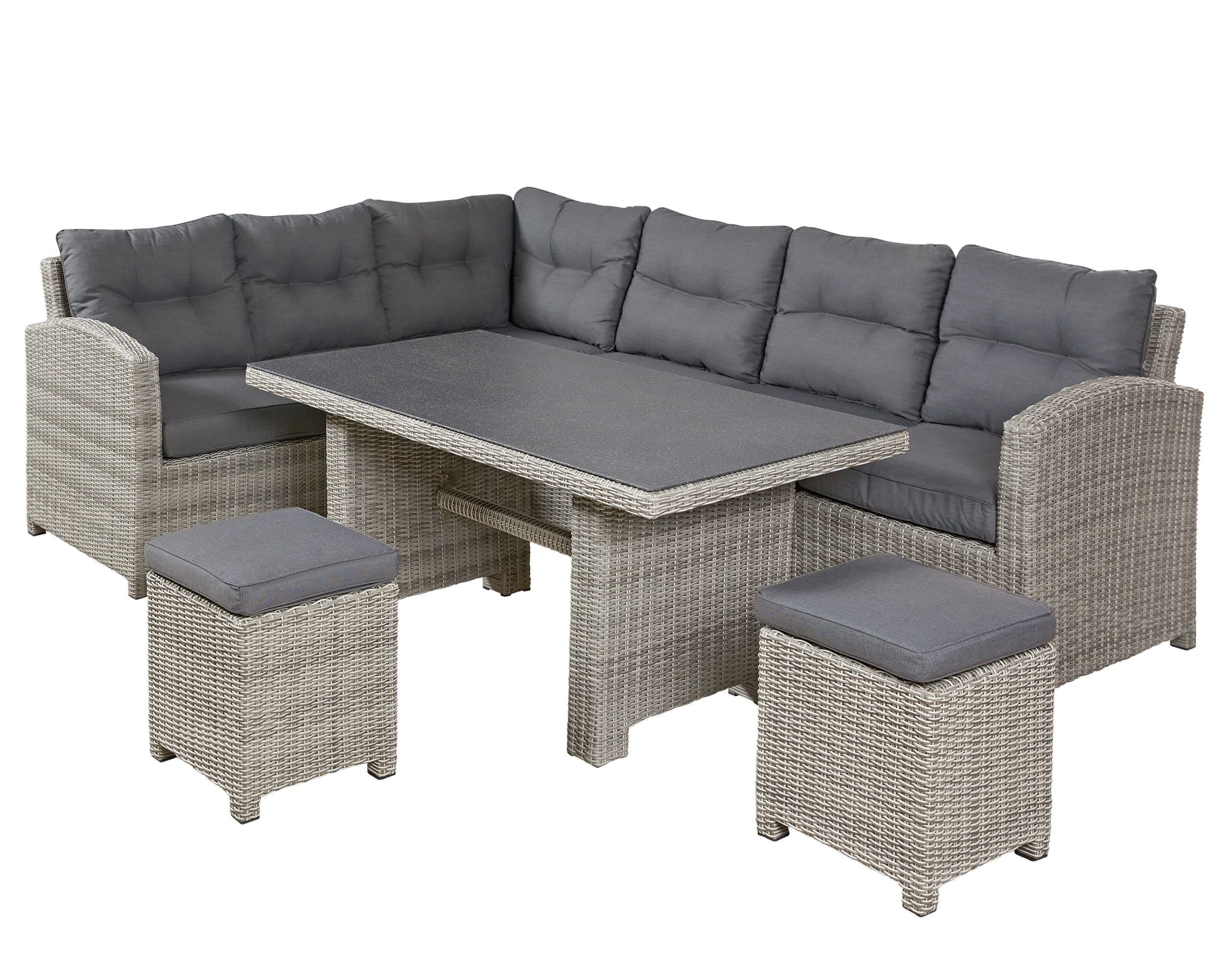 LC Garden »Bilbao« Dininglounge Speiselounge 9 tlg. grau-mix