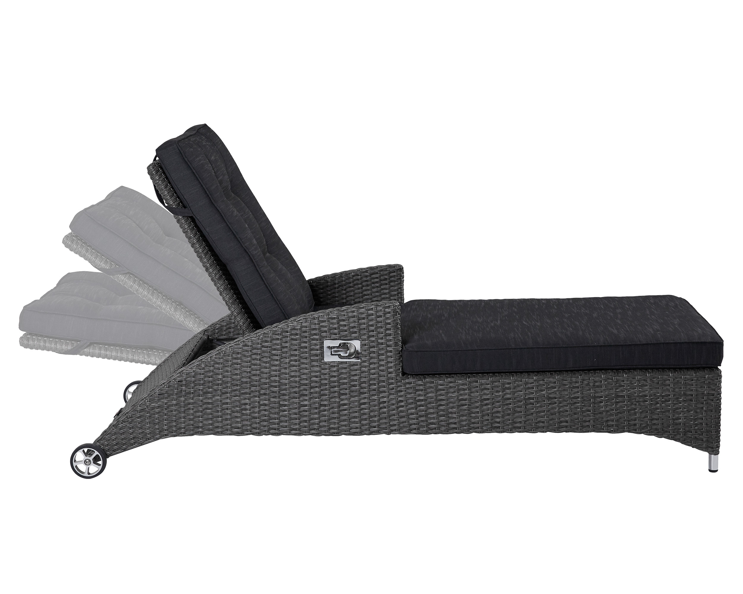 LC Garden »Barcelona« Living 2er Set Gartenliege grau-mix Sonnenliege Relaxliege