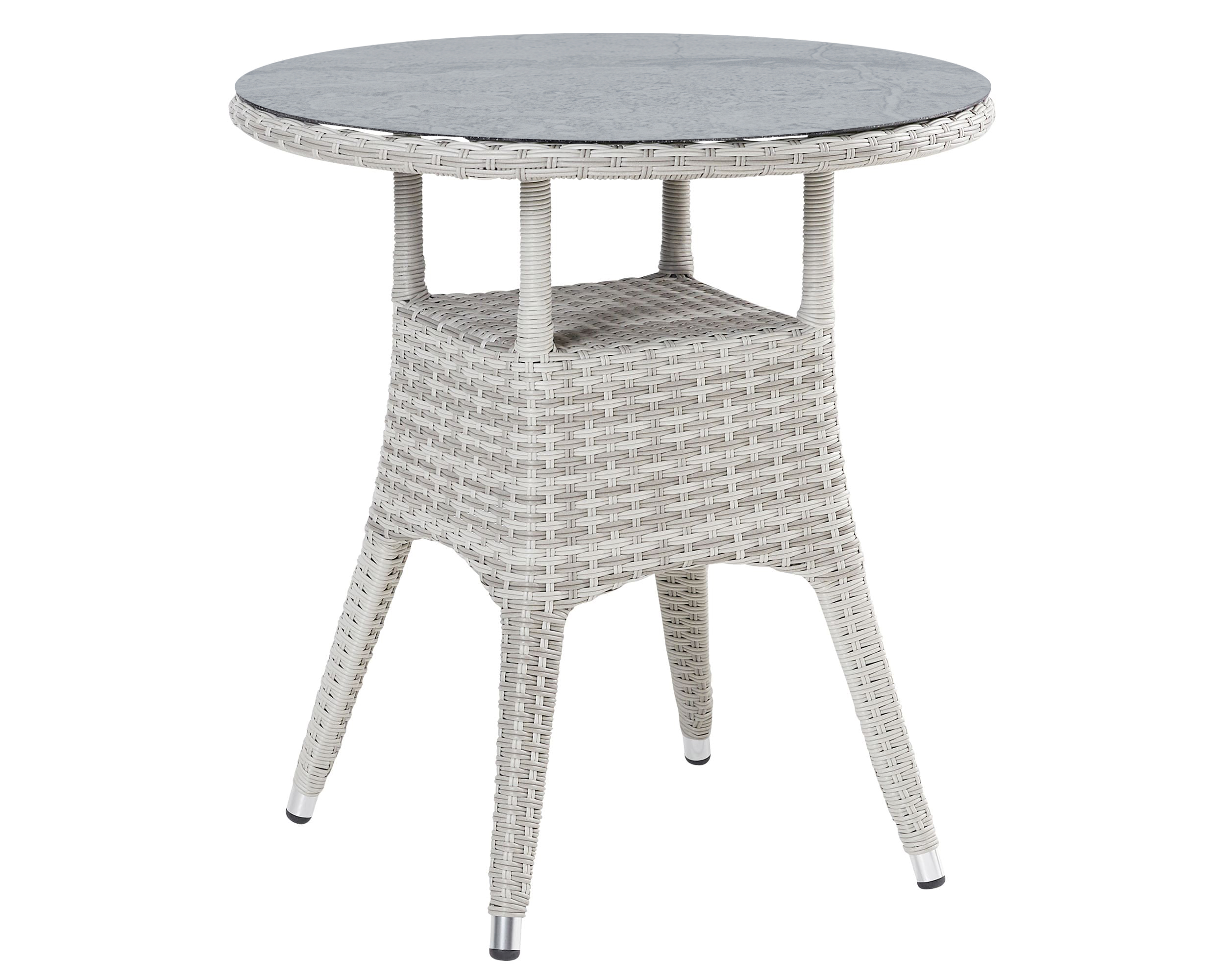 LC Garden »Parma« Dining Beistelltisch 70cm rund weiß-grau Balkontisch Terrassentisch