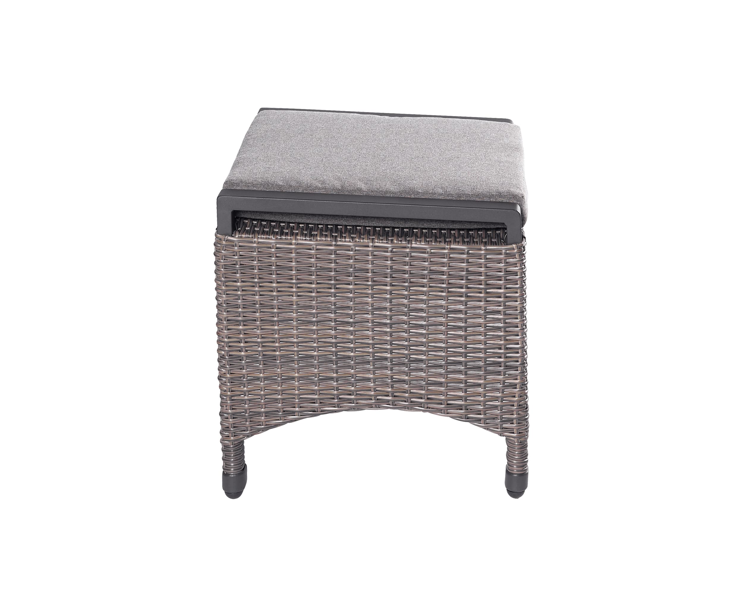 LC Garden 2er Set »Komido« Positionsstühl + Dining Hocker omega braun 61x59x110cm aus handgeflochtenem Polyrattan inkl. Sitzkissen
