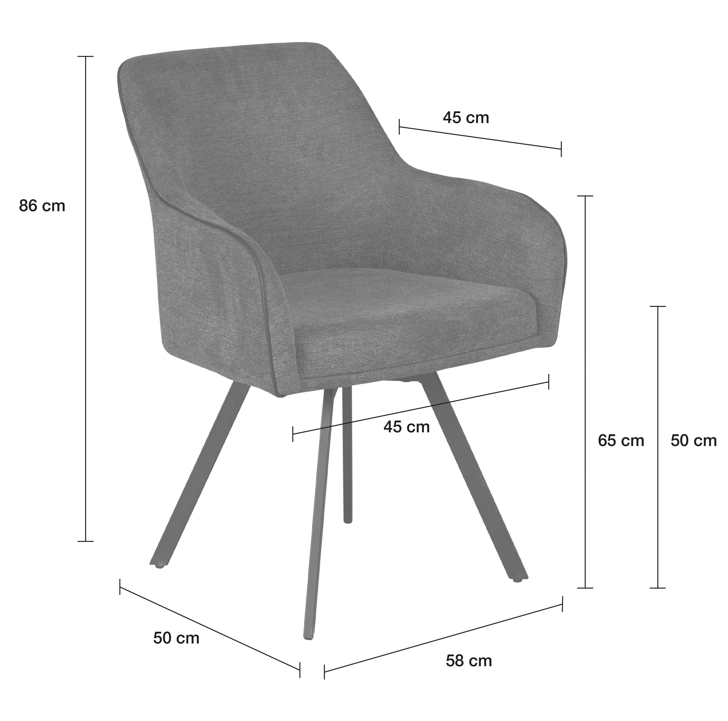LC Home Esszimmerstuhl »Jever« Microfaser blau Drehstuhl Armlehnstuhl Stuhl Polsterstuhl