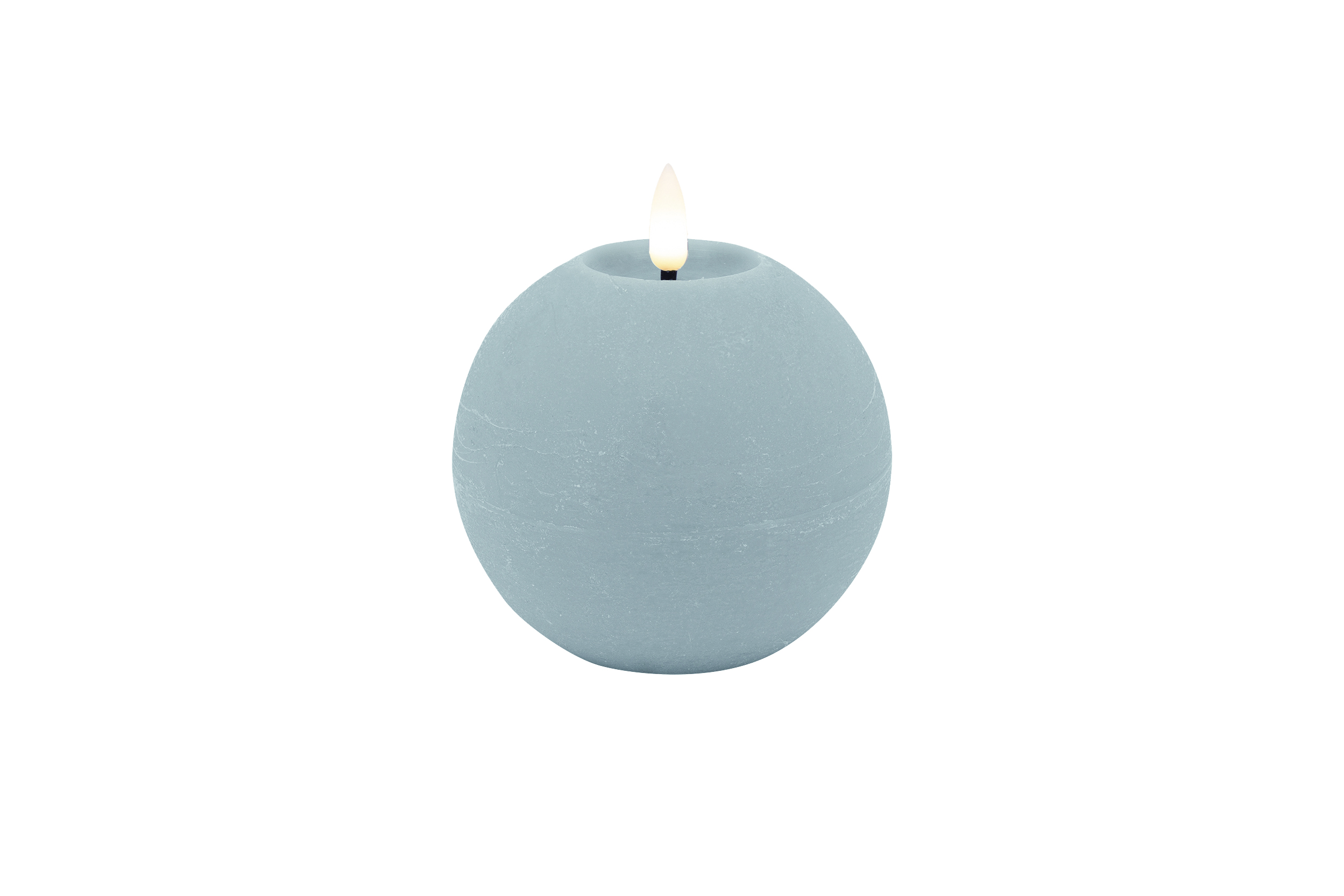 Candela Lights LED Kerzen 4er Set Ø8x7cm türkis rustic Kugelkerze Echtwachs mit Fernbedienung & Timerfunktion Flammenlose flackernde LED-Kerze mehrstufig dimmbar