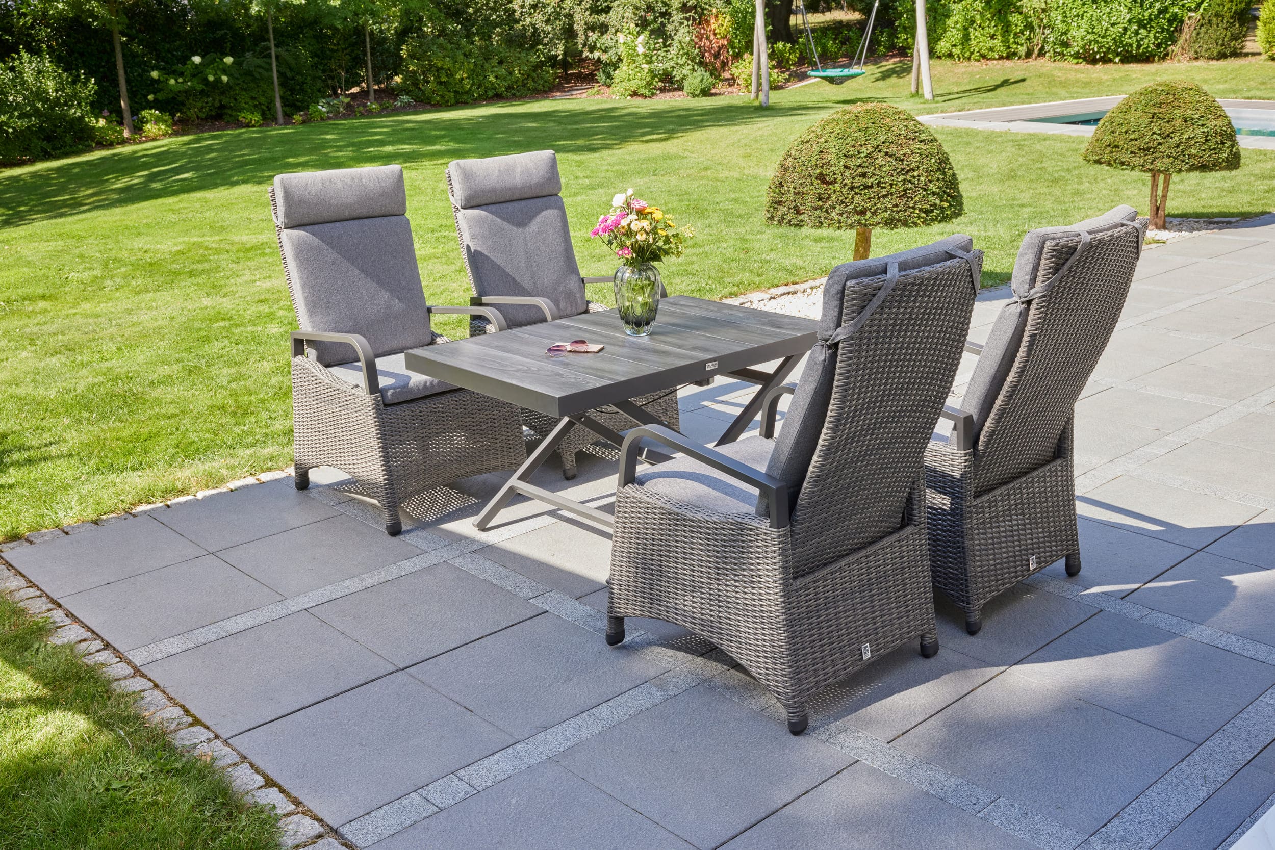 LC Garden »Keramo« Living Loungetisch mit Liftfunktion Keramik 120x70cm anthrazit Lifttisch Couchtisch