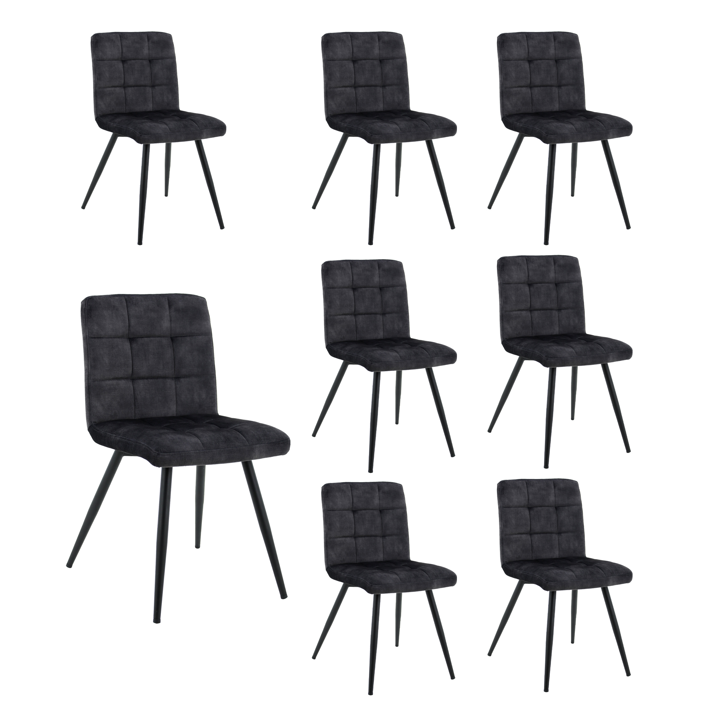 LC Home 8er Set Esszimmerstuhl »Barnet« Samt schwarz