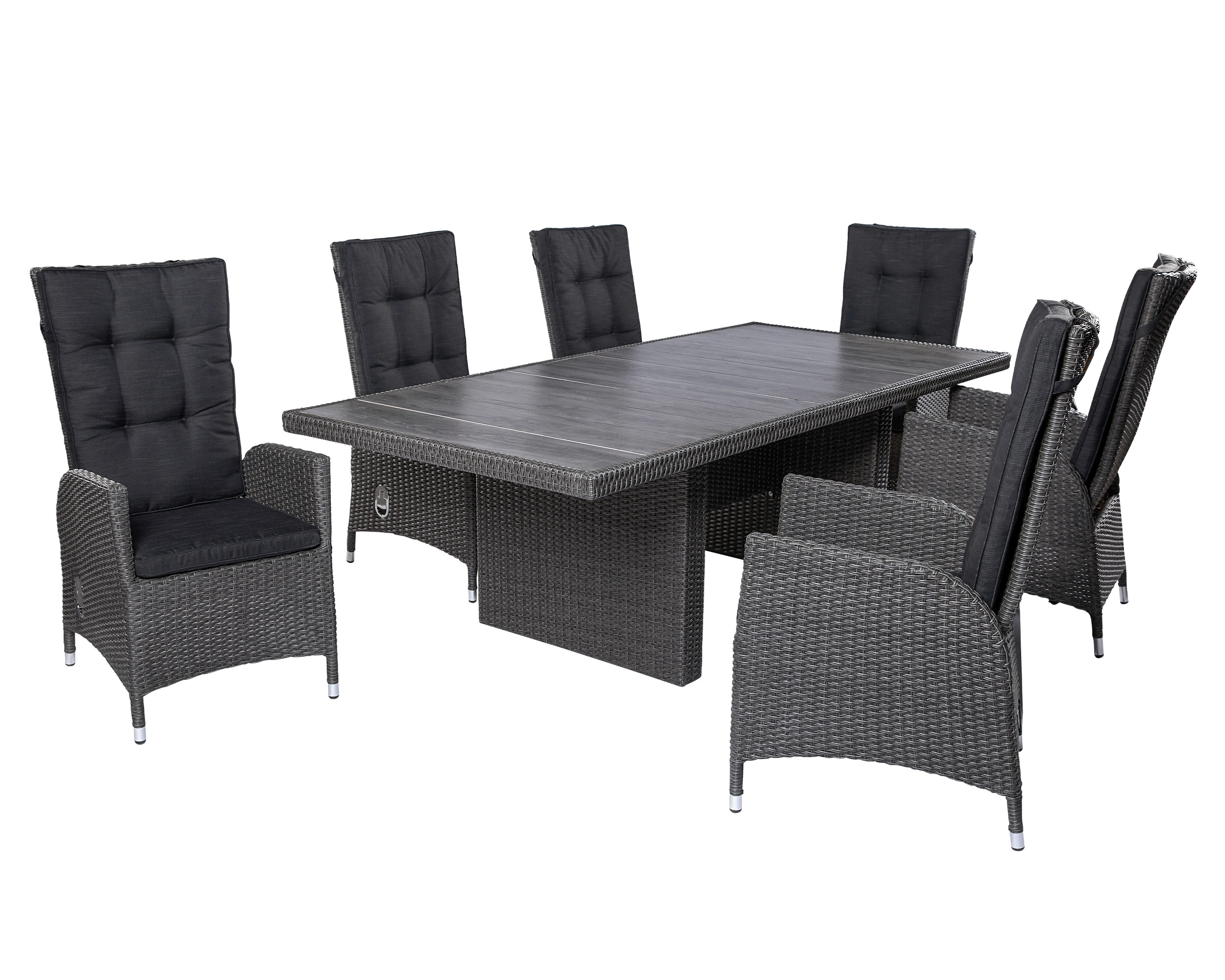 LC Garden »Barcelona« Dining Set IIX mit Keramo Wangentisch grau-mix Sitzgruppe Gartenset