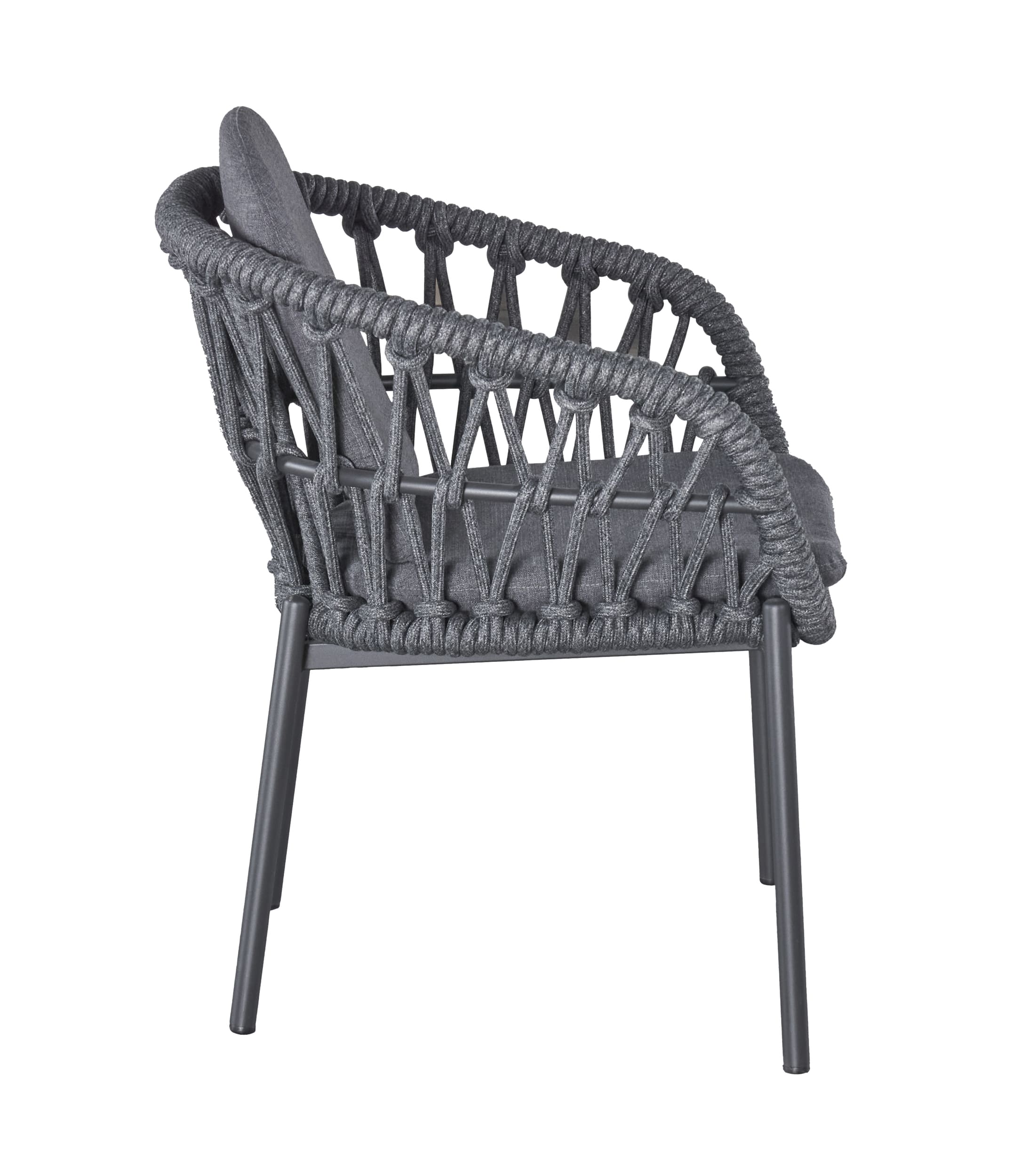 LC Garden 4er Set Bari Gartenstuhl I anthrazit Aluminium/Rope