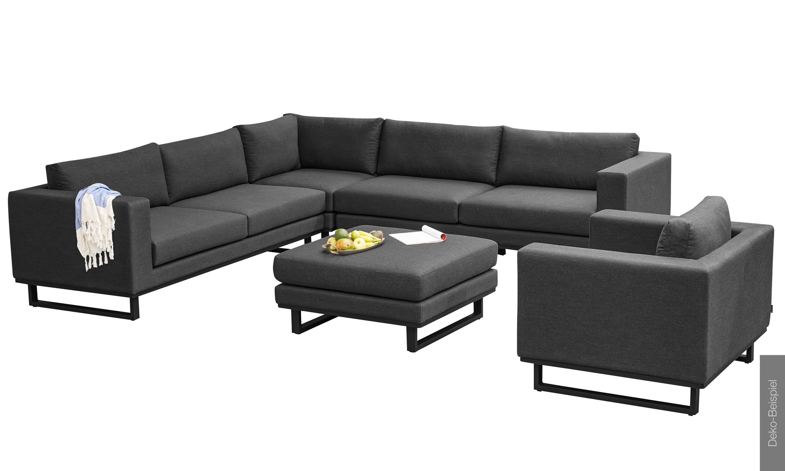 »Sunrino« Living Set II Sitzgruppe Gartenlounge Bezug Sunbrella sooty