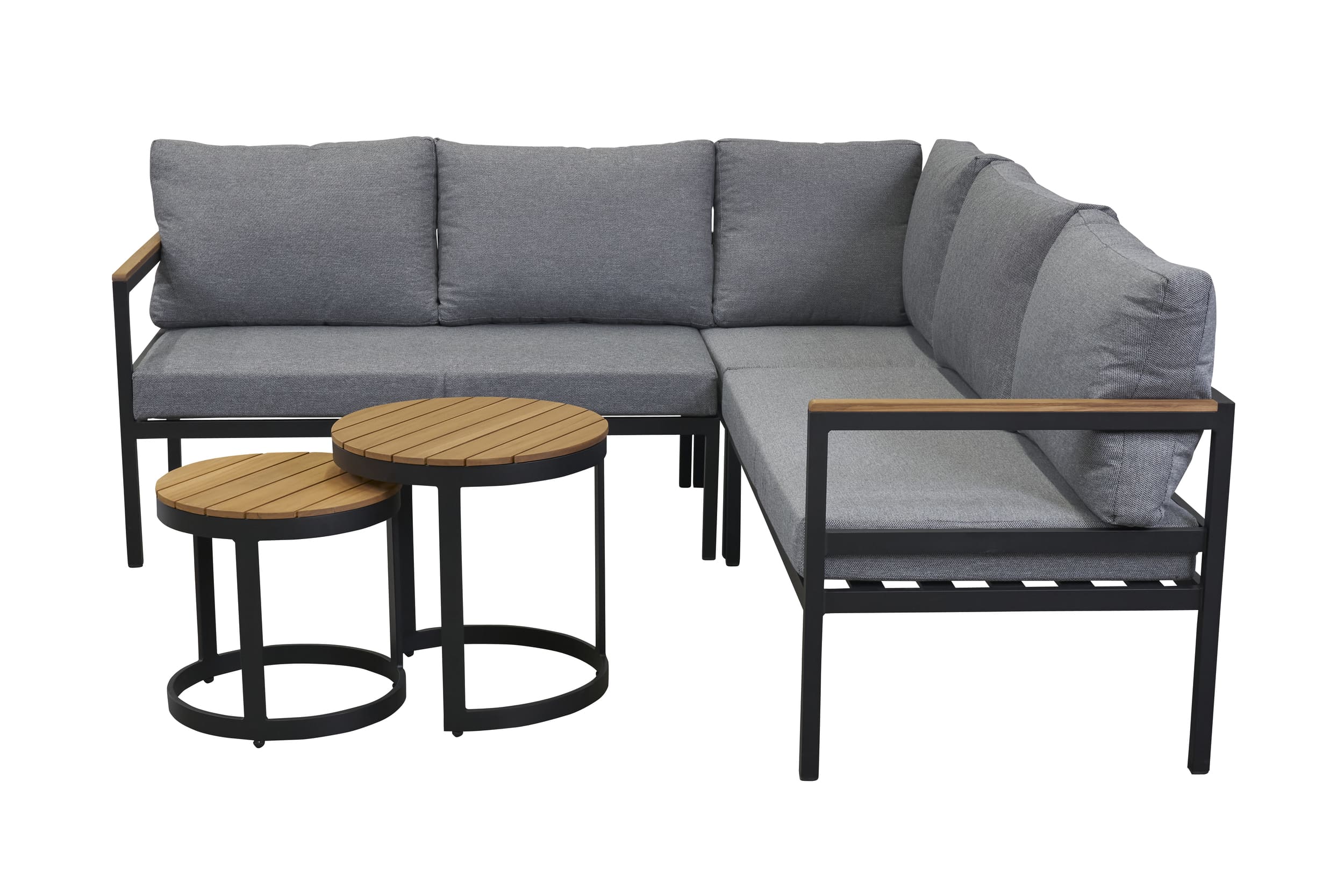 LC Garden »Sunedy« Loungegruppe schwarz 200x70x64cm 5tlg. inkl. Beistelltisch Teakholz Lounge Gartenlounge  