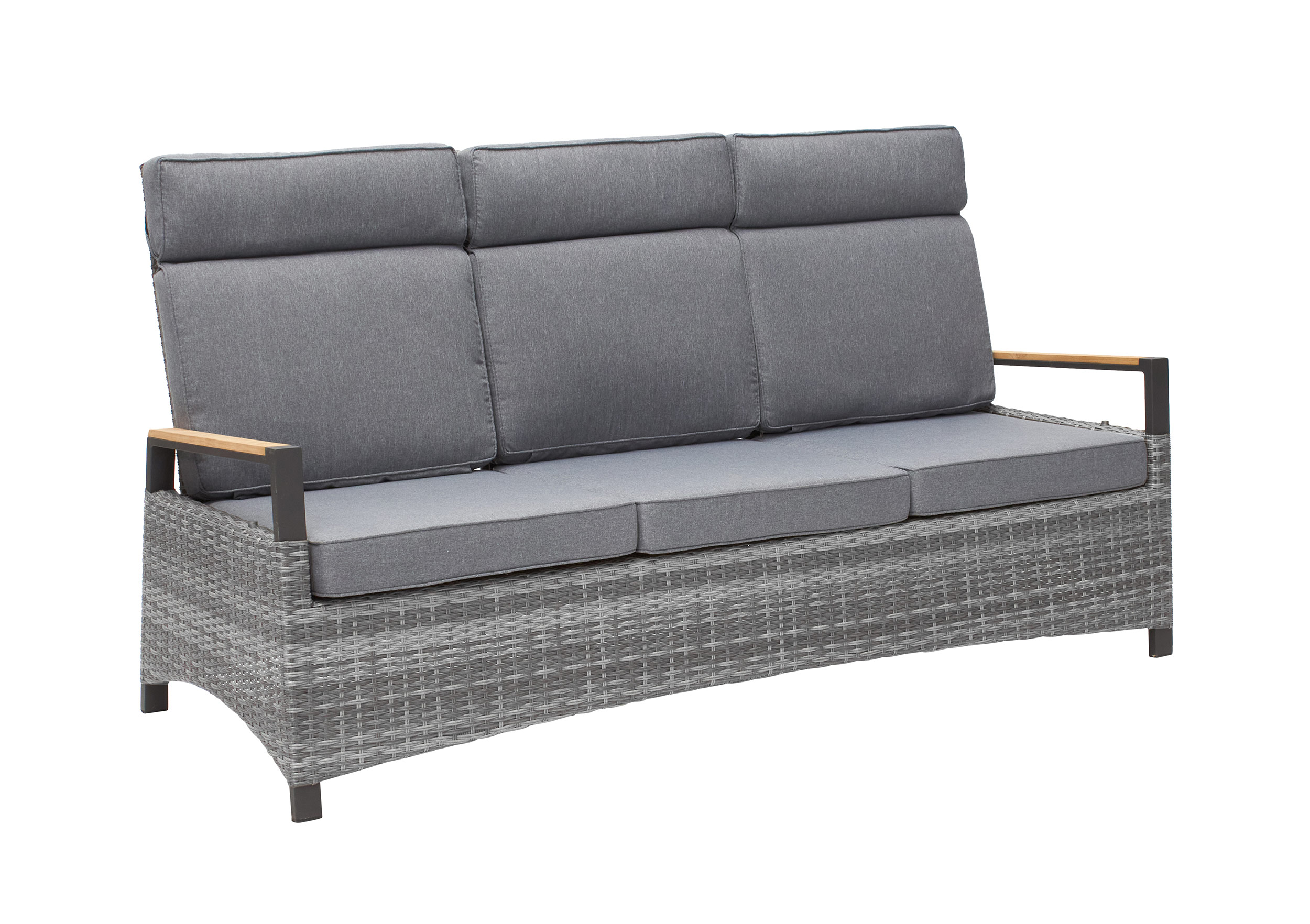 LC Garden »Keramo« Teak Living 3er Sofa Dreisitzer Sofa grau- mix