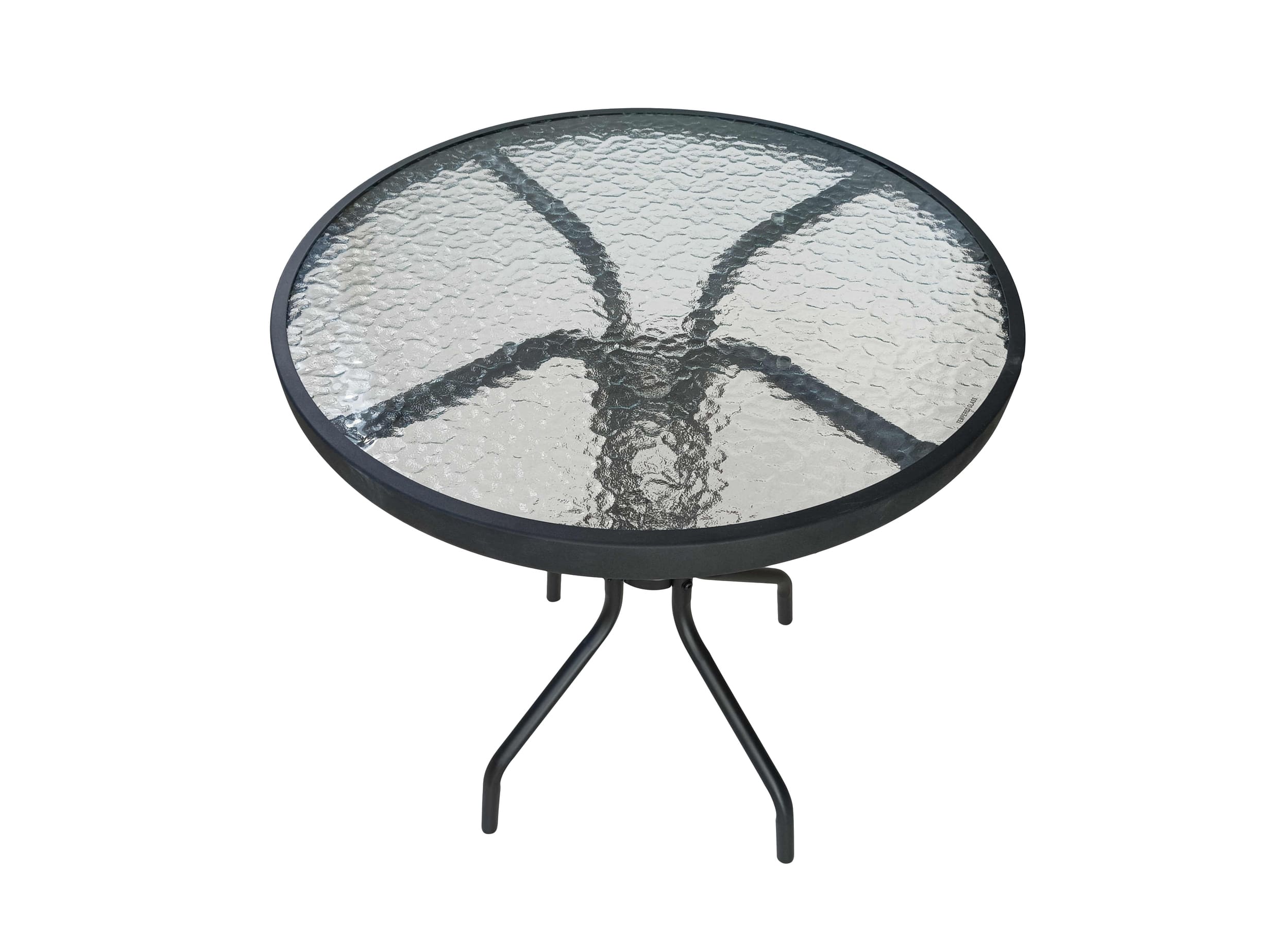 LC Garden »Garvista« Gartentisch Ø60cm rund schwarz Metall/Glas Balkontisch Bistrotisch   