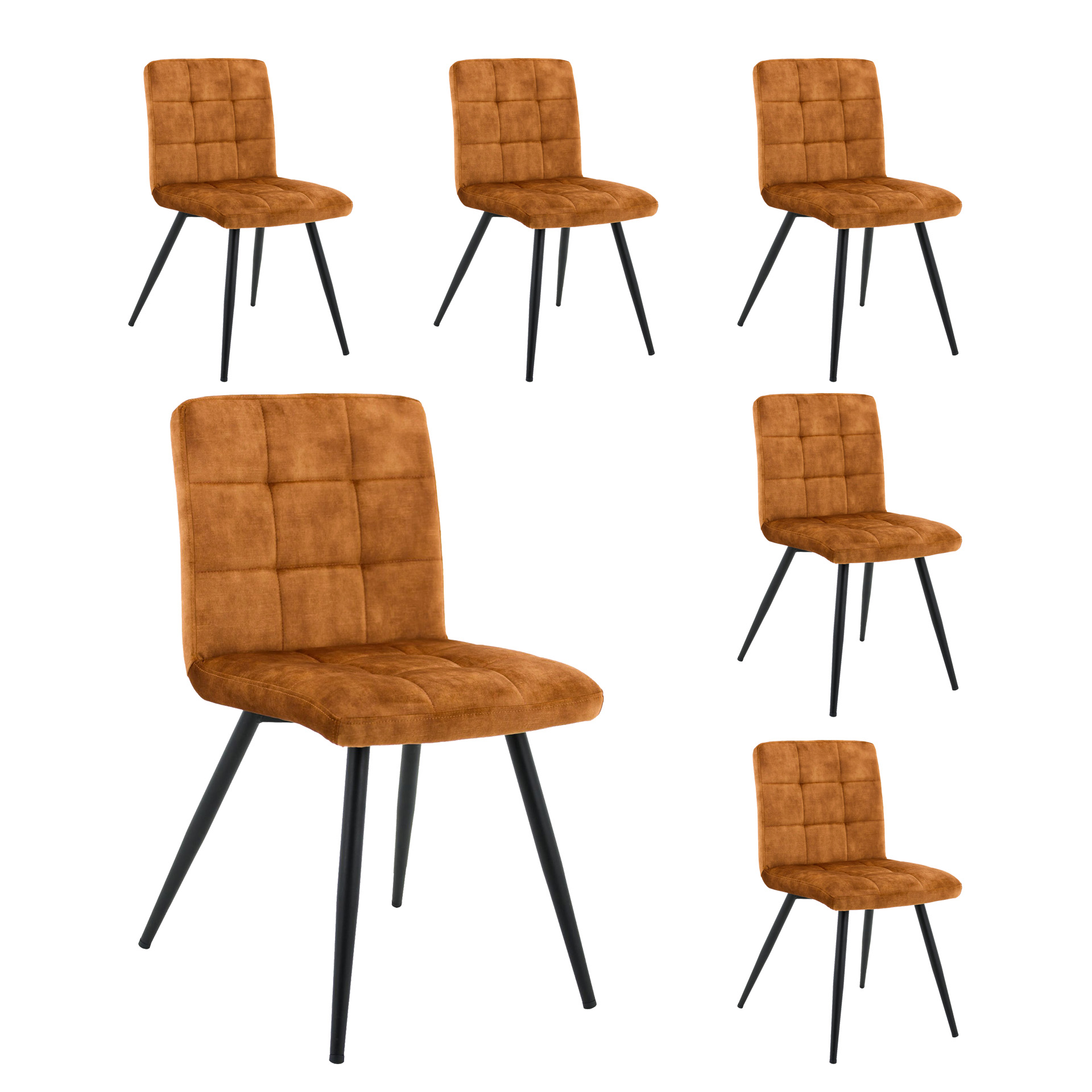 LC Home 6er Set Esszimmerstuhl »Barnet« Samt Senfgelb