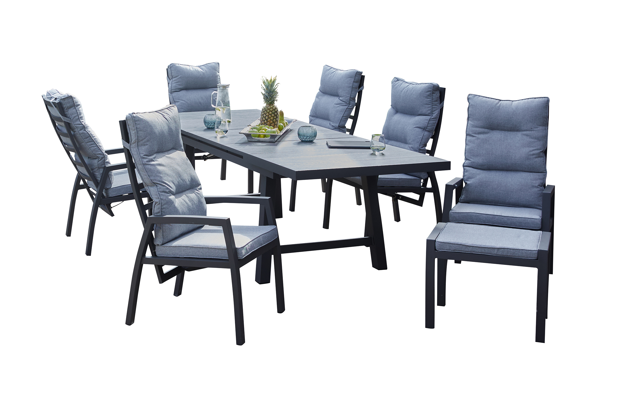 LC Garden Bondino Dining Set X Sitzgruppe Gartenset Anthrazit eckig