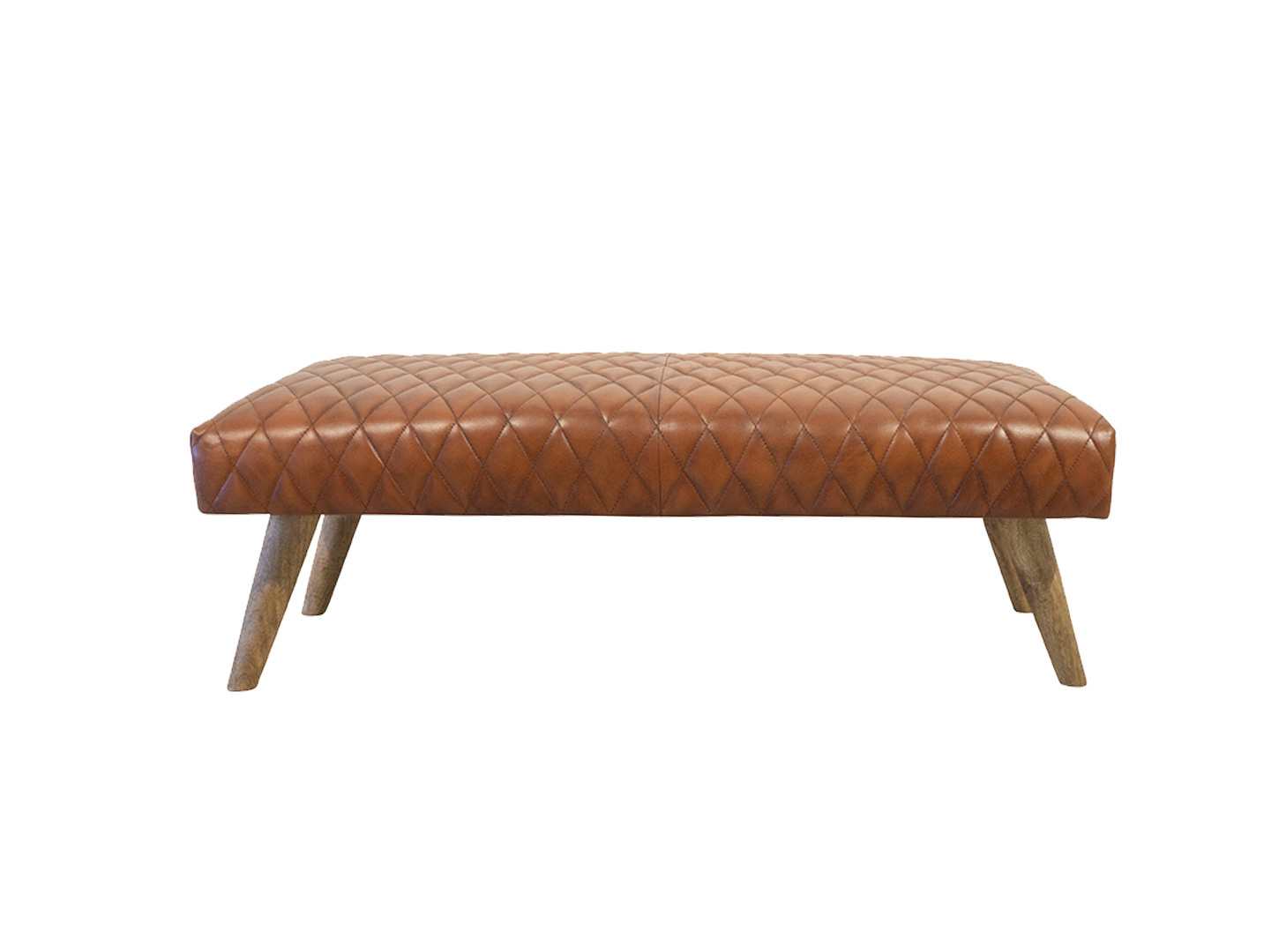 LC Home »Sitzbank« Bank braun 115x53x38cm Leder gesteppt