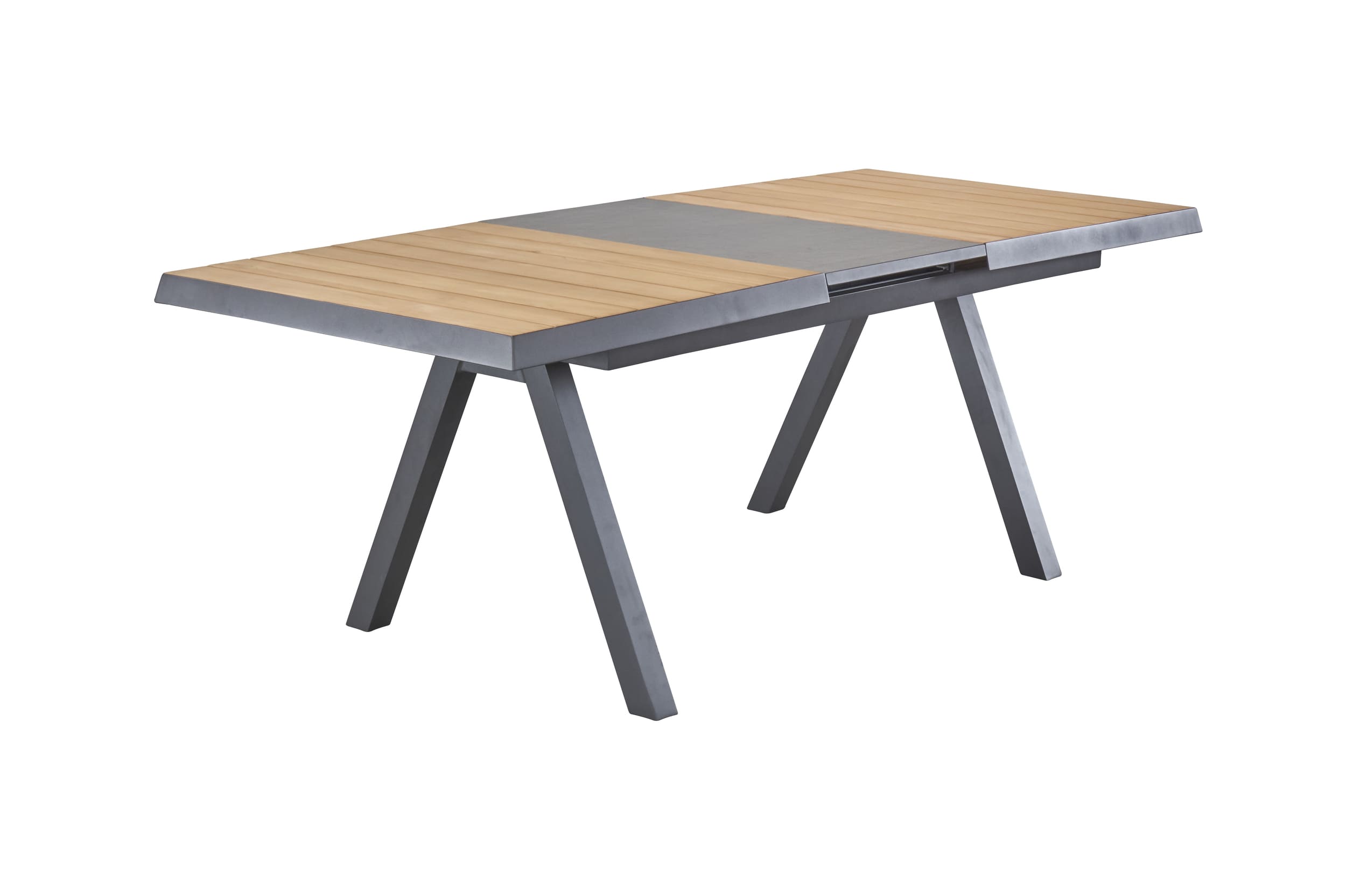 LC Garden »Kumasi« Gartentisch 160/210x100cm Aluminium/Teakholz/Keramik Stativ-Gestell Ausziehtisch mit Synchronauszug