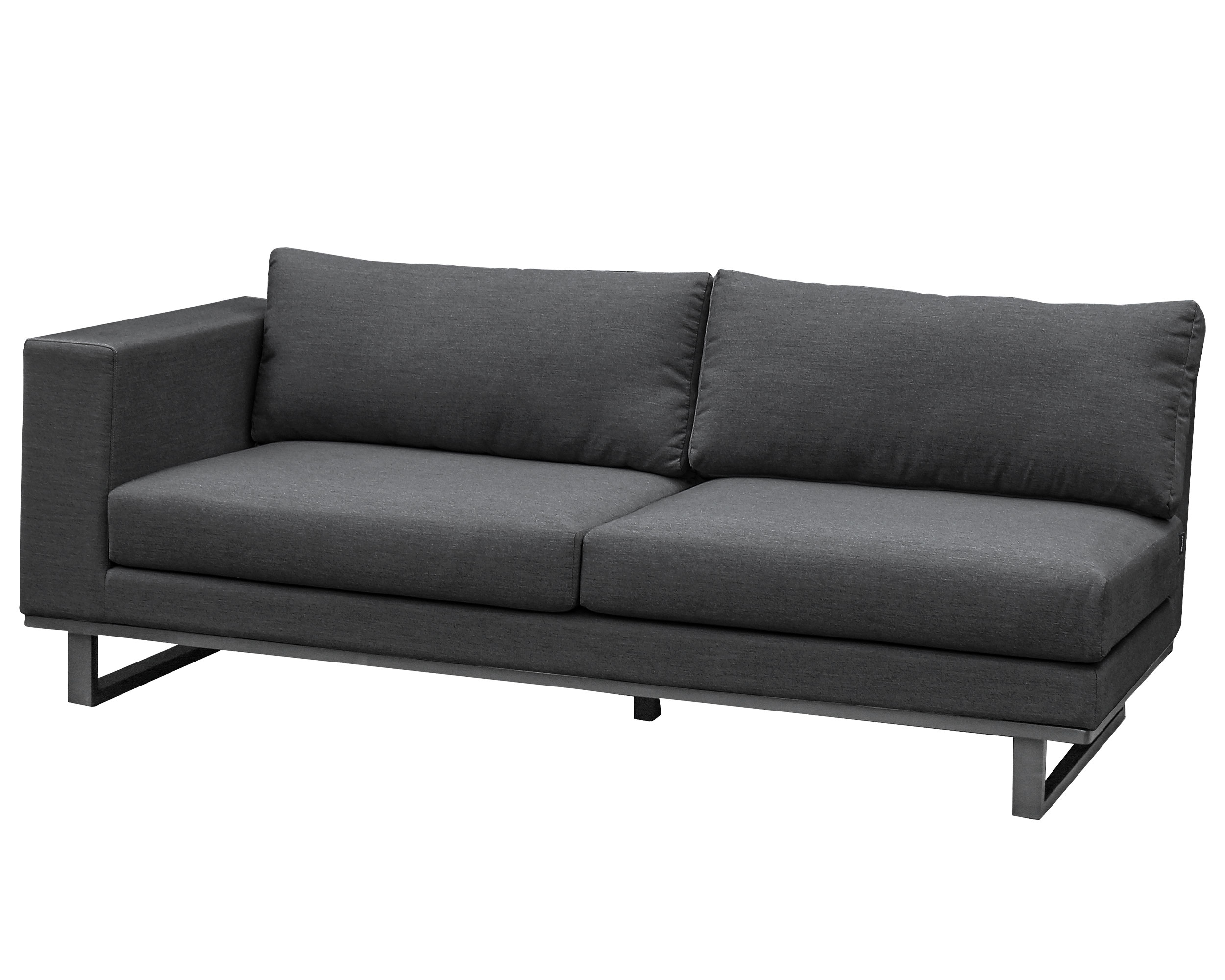 »Sunrino« Zweitsitzer Loungesofa rechts Anthrazit/Sooty aus Sunbrella Stoff 200x90x70cm