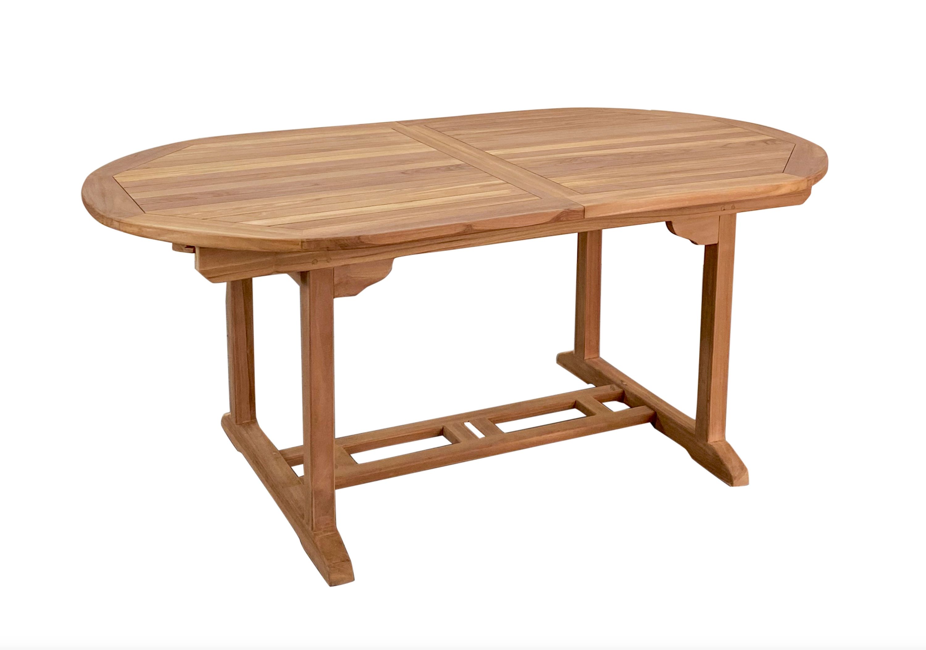 LC Garden »Kuta« Gartentisch oval 180/240x100cm Teakholz Ausziehtisch mit Butterfly-Auszug