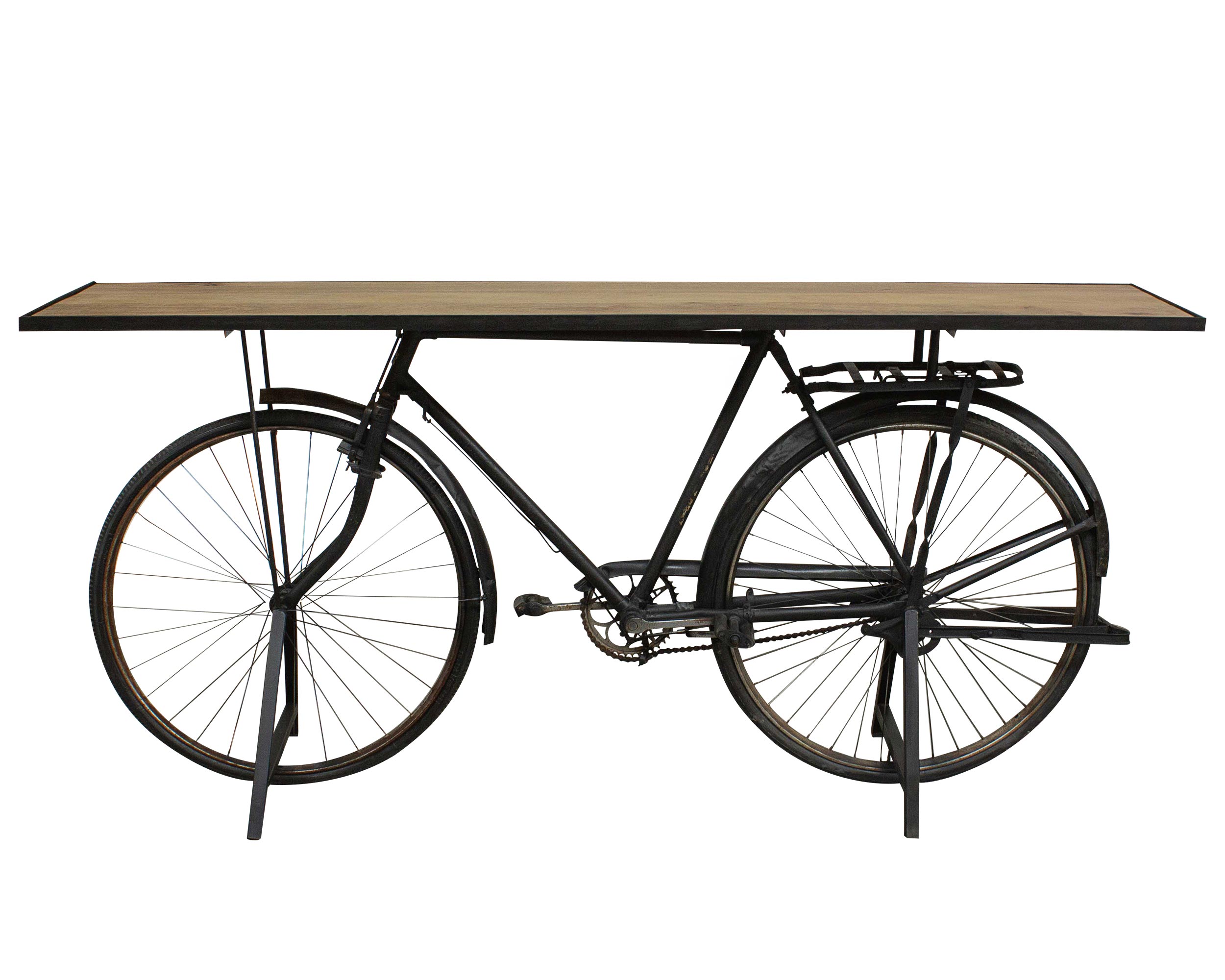 LC Home »Designer Konsole Fahrrad im Industrial Design« 193x46x89 Mangolholz