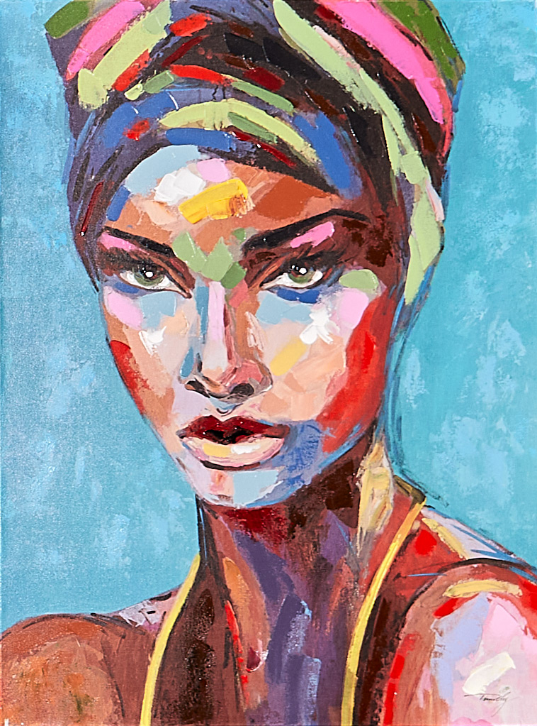 LC Home Designer Wandbild »Frauenkopf modern Art« handbemalt 90x120cm Ölbild
