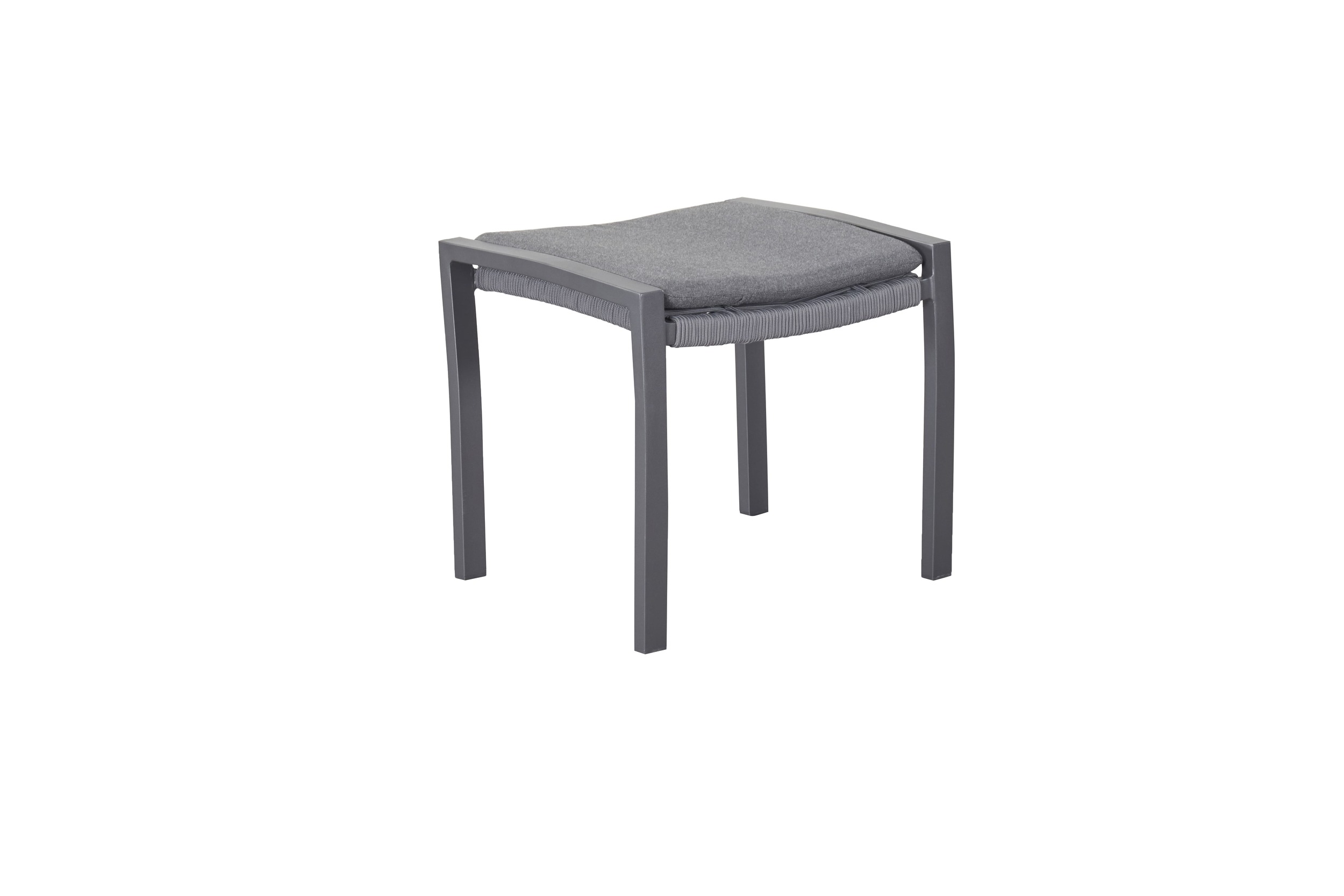 LC Garden »Diwo« Hocker anthrazit/grau Aluminium/Rope Fußbank mit Sitzkissen aus Sunbrella® Stoff