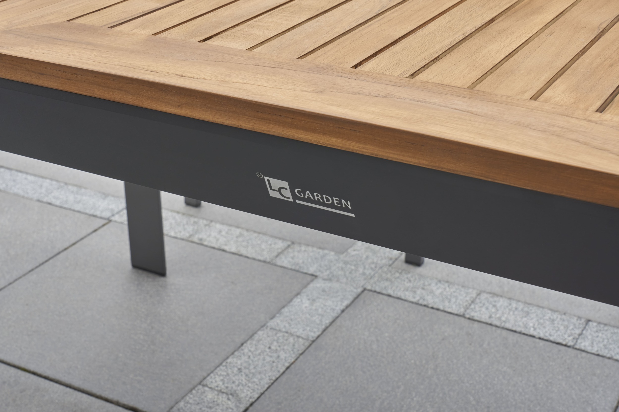 LC Garden »Unicamo« Esstisch anthrazit/Teak 160x90cm Esstisch Gartentisch Terrassentisch