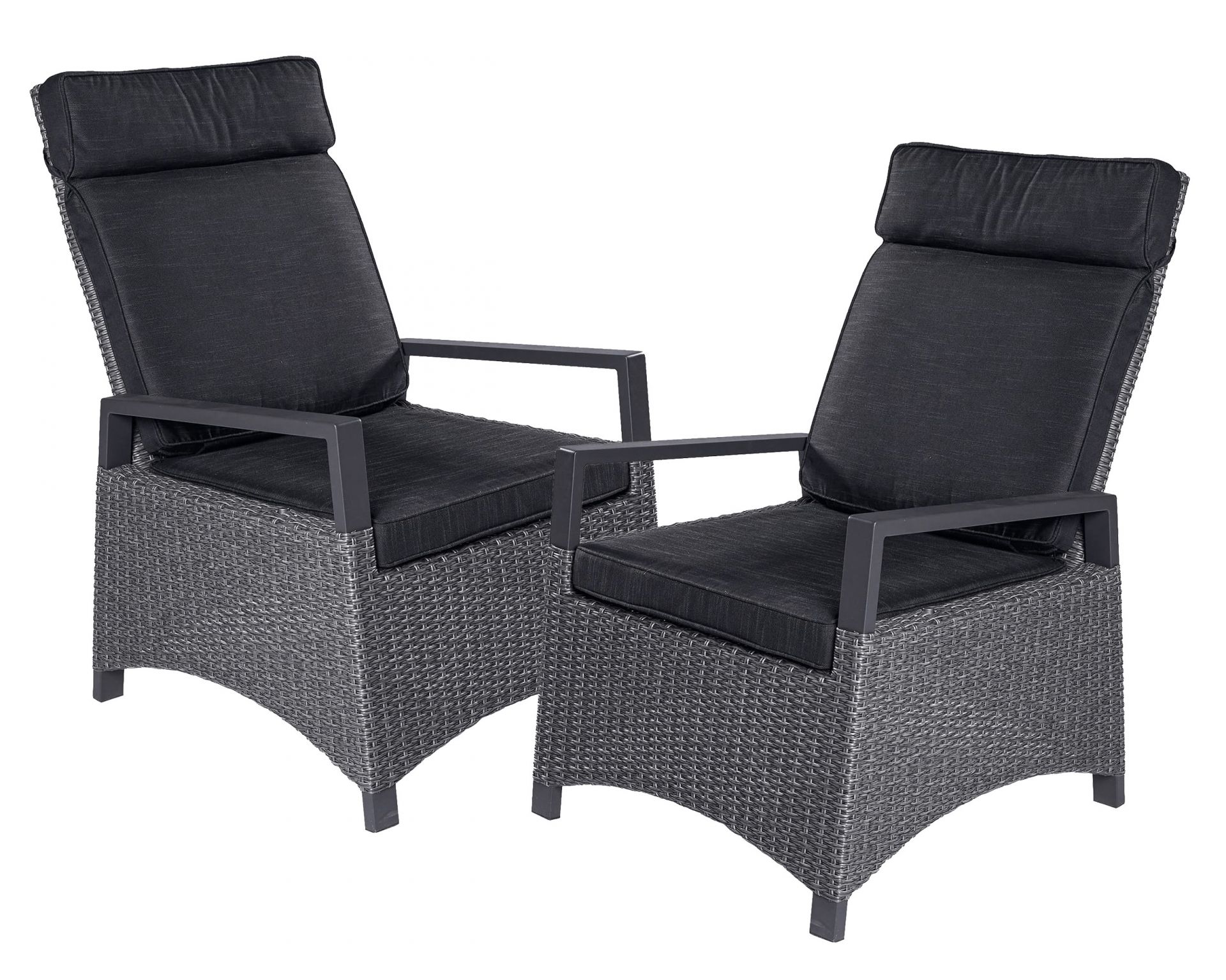 LC Garden Keramo Gartenstuhl Grau - Verstellbarer Sessel Mit Aluminium Armlehnen