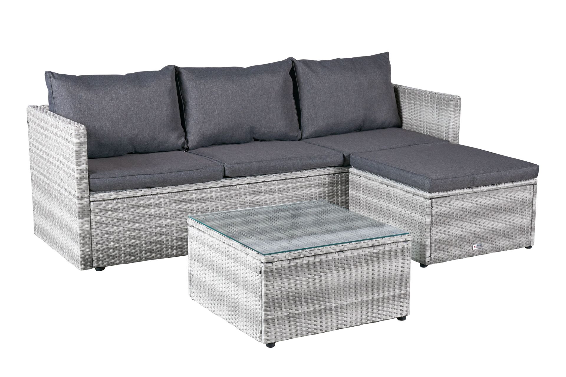 LC Garden »Loungino« Gartenset Lounge mit Tisch + Hocker Gartenlounge ...